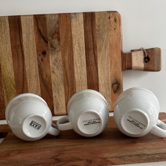 Pottery Barn Vintage White Ceramic Farmhouse Mug Set (3) - Picture 2 of 11